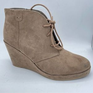 Merona Tan Suede Ankle Booties Size 11.